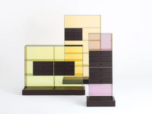 MANDARIN - Wood and glass chest of drawers _ Glas Italia